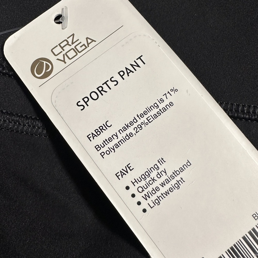 CRZ Yoga Buttery Soft Nakedfeel Double Waistseam Black Yoga Leggings XS - Picture 8 of 9